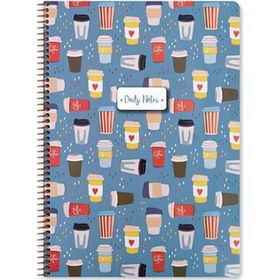 Keskin Color Coffee Spiralli Mavi Karton Kapak 100 Yaprak A4 Kareli Defter