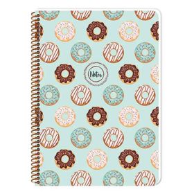 Keskin Color Donuts Yeşil Spiralli Plastik Kapak 80 Yaprak A4 Çizgili Defter