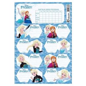 Keskin Color Frozen Ders Programlı 3 Yaprak Frozen Okul Etiketi