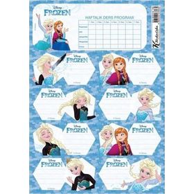 Keskin Color Frozen Ders Programlı 3 Yaprak Frozen Okul Etiketi