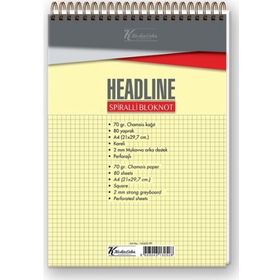 Keskin Color Headline 80 Yaprak A4 Üstten Spiralli Kareli Bloknot Defter