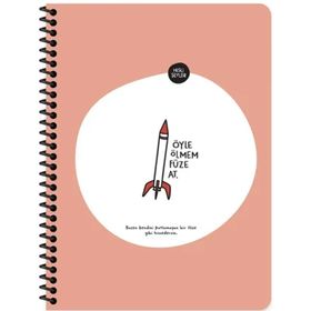 Keskin Color Hisli Şeyler 18.5X25 Kareli Öyle Ölmem Füze At Defter
