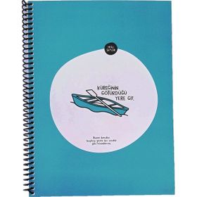 Keskin Color Hisli Şeyler 18,5*25 80 Yp. Spiralli Kareli Karton Kapak Hafif Kağıt Stickerli - Mavi Defter