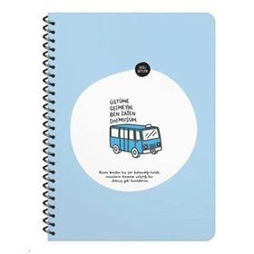 Keskin Color Hisli Şeyler A4 Spiralli Çizgili 80 Yaprak - Üstüme Gelmeyin Ben Zaten Dolmuşum Defter