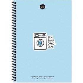 Keskin Color Hisli Şeyler Dönücem 17x24 100 Yapraklı Kareli Sert Kapak Spiralli Defter
