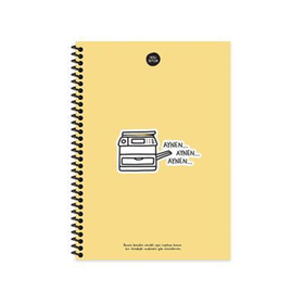 Keskin Color Hisli Şeyler Spiralli Aynen Aynen Aynen Sert Kapak 100 Yaprak 14x24 Çizgili Defter
