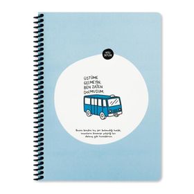 Keskin Color Hisli Şeyler Spiralli Üstüme Gelmeyin Ben Zaten Dolmuşum Karton Kapak 80 Yaprak A4 Kareli Defter