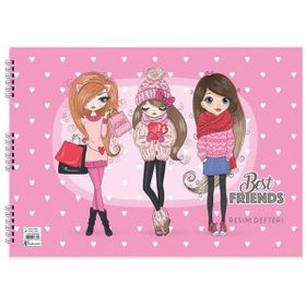 Keskin Color Keskin 25*35 15 Yp. Spiralli Best Friends Resim Defteri Resim Defteri