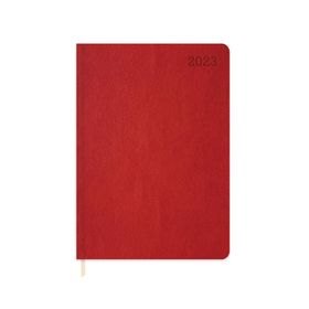 Keskin Color KRNST05048 2023 Yılı 16x24 cm Kırmızı Günlük Çizgili Termo Deri Ajanda