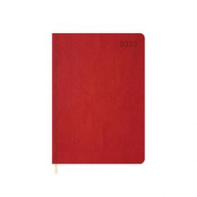 Keskin Color KRNST05048 2023 Yılı 16x24 cm Kırmızı Günlük Çizgili Termo Deri Ajanda