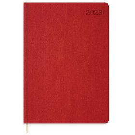 Keskin Color KRNST05048 2023 Yılı 16x24 cm Kırmızı Günlük Çizgili Termo Deri Ajanda