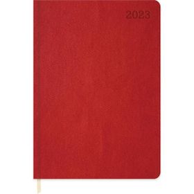 Keskin Color KRNST05048 2023 Yılı 16x24 cm Kırmızı Günlük Çizgili Termo Deri Ajanda