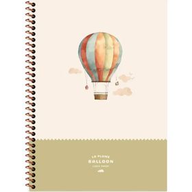 Keskin Color La Plume Balloon 20x28 cm Yeşil Çizgili Spiralli Sert Kapak Defter