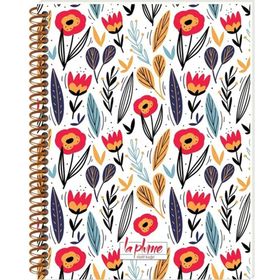 Keskin Color La Plume Flowers 17x22 cm 80 Yaprak Çizgili Plastik Kapak Hafif Kağıt 3'lü Spiralli Defter