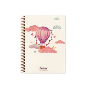 Keskin Color La Plume Pembe Balloons Sert Kapak 80 Yaprak 17x24 cm Çizgisiz Spiralli Defter