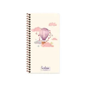 Keskin Color La Plume Spiralli Pembe Balon Sert Kapak 80 Yaprak 10x19 cm Çizgisiz Defter