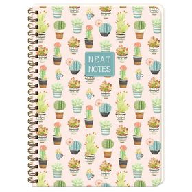 Keskin Color Neat Notes Cactus Love Pembe 20x28 100 Yaprak Kareli Spiralli Karton Kapak Okul Defteri