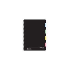 Keskin Color Siyah Plastik Kapak 4 Bölmeli 120 Yaprak 17x24 cm Kareli Spiralli Defter