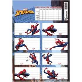 Keskin Color Spider Man Ders Proğramlı 3'lü Okul Etiketi