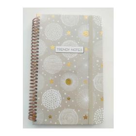 Keskin Color Trendy Notes Tarihsiz Spiralli Sert Kapak İç Kapak Desenli 80 Yaprak Çizgili Ajanda
