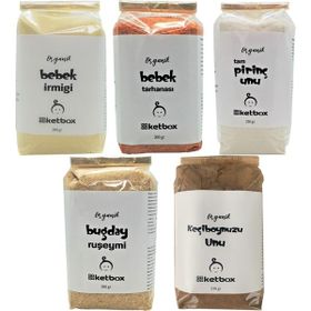 Ketbox Bebek Gıda Seti Doğal Bebek Irmiği Bebek Tarhanası Tam Pirinç Unu Buğday Ruşeymi Keçiboynuzu Unu