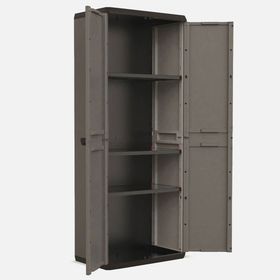 Keter Piu 3 Raflı Çok Amaçlı 166x68x39 cm Gri Plastik Dolap