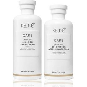 Keune Satin Oil 300 ml Şampuan + Satin Oil 250 ml Kuru Cansız Saçlara Özel Saç Kremi