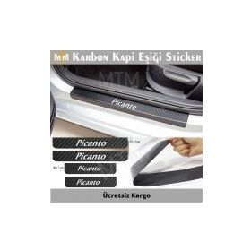 Kia Picanto 4 Adet Karbon Kapı Eşiği Sticker