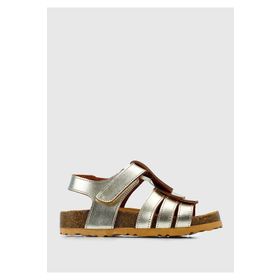 Kiddo 6366SF2870100 Altın Deri Kız Çocuk Düz Sandalet