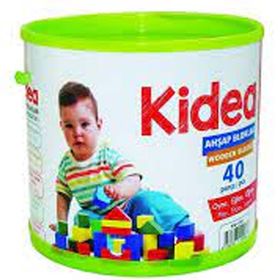 Kidea 40 Parça Ahşap Renkli Blok