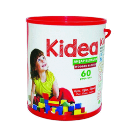 Kidea 60 Parça Ahşap Renkli Blok