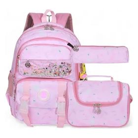Kidessa 2055 Pembe Anatomik Sırtlı Unisex Çocuk İlkokul Çantası