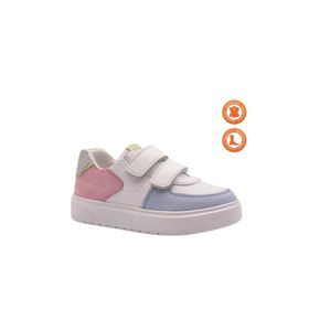 Kids A More Daisy Açık Mavi Beyaz Çift Cırtlı Deri Kız Çocuk Ayakkabısı