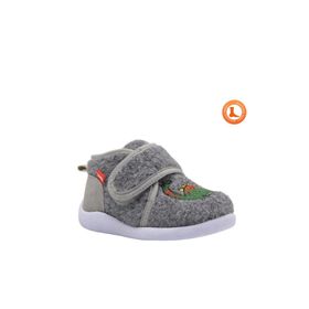 Kids A More Dinosa Gri Dinazor Figürü Nakışlı Erkek Çocuk Panduf