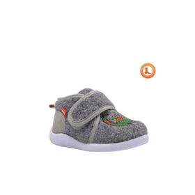 Kids A More Dinosa Gri Dinazor Figürü Nakışlı Erkek Çocuk Panduf