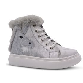 Kids A More Heira Gümüş Unicorn Desenli İçi Peluş Kürklü Kız Bebek Bot