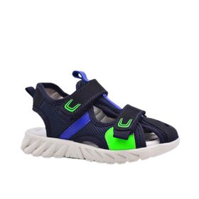 Kids A More Jake Lacivert Çift Cırtlı Hakiki Deri Detaylı Spor Erkek Çocuk Sandalet