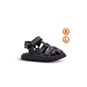 Kids A More Karen Siyah Hakiki Deri Kız Çocuk Sandalet