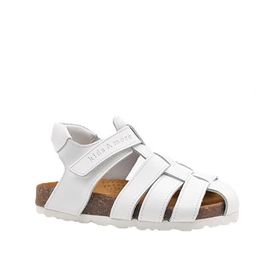 Kids A More Lino Beyaz Deri Unisex Çocuk Sandalet