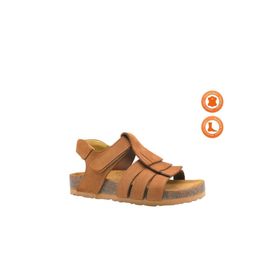 Kids A More Luve Taba Tek Cırtlı Püsküllü Deri Unisex Çocuk Sandalet