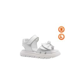 Kids A More Mia Beyaz Çift Cırtlı Hakiki Deri Kız Çocuk Sandalet
