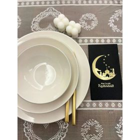 Kidspartim 16'lı Gold Yaldızlı Siyah Hoşgeldin Ramazan Yeni Ay Desenli Garson Peçete