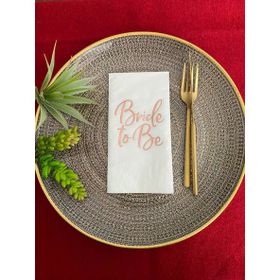 Kidspartim 16'lı Rose Gold Yaldızlı Beyaz Bride To Be Peçete