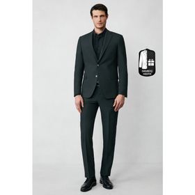 Kiğılı KSSZ1D76DZ075Q10B Koyu Antrasit 4 Drop Relaxed Fit Rahat Kesim Mevsimlik Likralı Esnek Erkek Takım Elbise