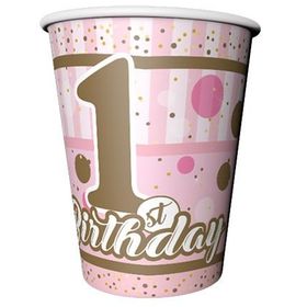 Kikajoy Balonlar 1 Yaş Pembe Karton Bardak