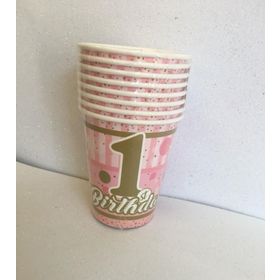 Kikajoy Balonlar 1 Yaş Pembe Karton Bardak