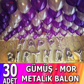 Kikajoy Baskısız Mor Metalik Balon