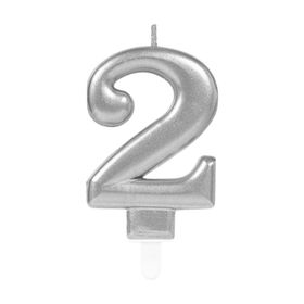 Kikajoy Gümüş Işıltılı 7 Rakam Mum