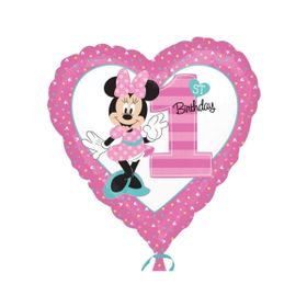 Kikajoy Minnie Mouse Kalp Şekilli 1 Yaş Folyo Balon