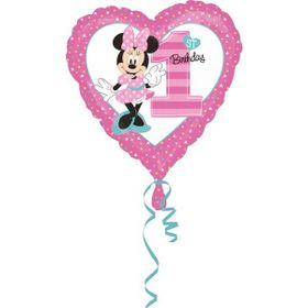 Kikajoy Minnie Mouse Kalp Şekilli 1 Yaş Folyo Balon